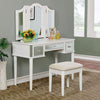 Clarisse Contemporary Vanity With Stool, White By Casagear Home