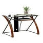 Baden Transitional Style Computer Desk , Oak and Black By Casagear Home