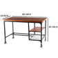 Industrial Style Wood and Metal Desk with Two Bottom Shelves Brown and Black By Benzara FOA-CM-DK6276