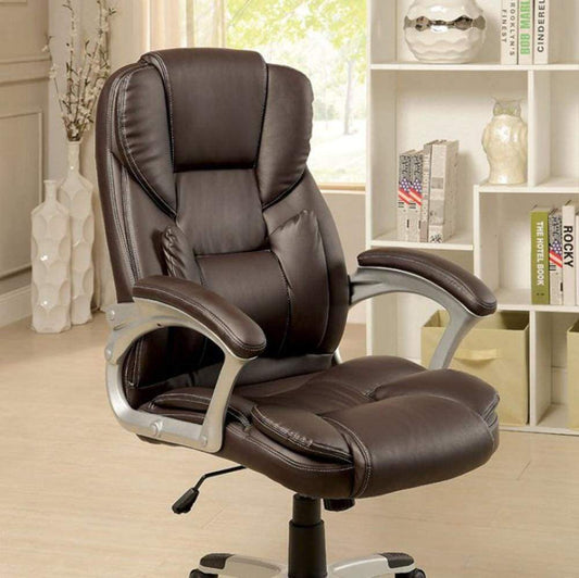Sibley Contemporary Office Chair, Brown Finish By Casagear Home