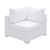 Corner Chair | Faux Polyester Aluminum | Padded Cushion | White