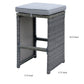 6 Piece Patio Bar Stool In Aluminum Wicker Frame And Padded Fabric Seat Gray By Casagear Home FOA-CM-OT1847-BC-6PK