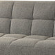 Fabric Upholstered Tufted Futon Sofa with Angled Wooden Legs Light Gray By Casagear Home FOA-CM2605
