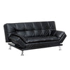 Leatherette Upholstered Contemporary Futon Sofa With Tufted Design Black By Casagear Home FOA-CM2677BK