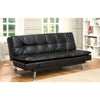 Leatherette Upholstered Contemporary Futon Sofa With Tufted Design Black By Casagear Home FOA-CM2677BK