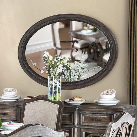 Oval Wall Mountable 5mm Beveled Mirror, Rustic Natural Brown By Casagear Home