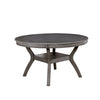 Solid Wood Round Dining Table With Open Shelf Base, Gray By Casagear Home