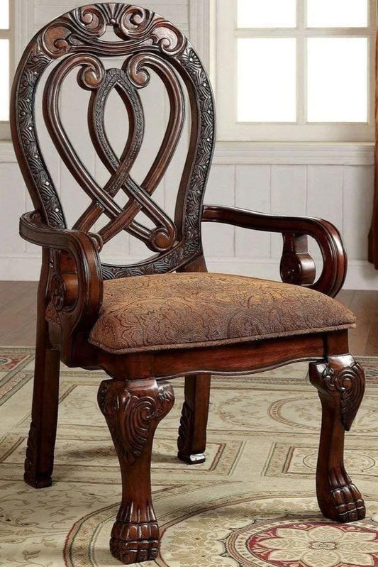 Wyndmere Traditional Arm Chair, Cherry Finish, Set of 2 By Casagear Home