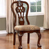 Elana Traditional Side Chair With fabric, Brown Cherry Finish, Set of 2 By Casagear Home