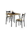 Industrial Style 3 Piece Dining Table Wood And Metal Brown And Black FOA-CM3279T-29-3PK