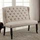 Bench | Wing Back Style | Nailhead Trim | Beige Black Finish
