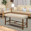 Sania Rustic Counter Height Bench In Ivory Linen By Casagear Home
