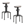 Metal Frame Bar Stool With Wooden Seat In Black And Natural Brown, Set Of 2 By Casagear Home