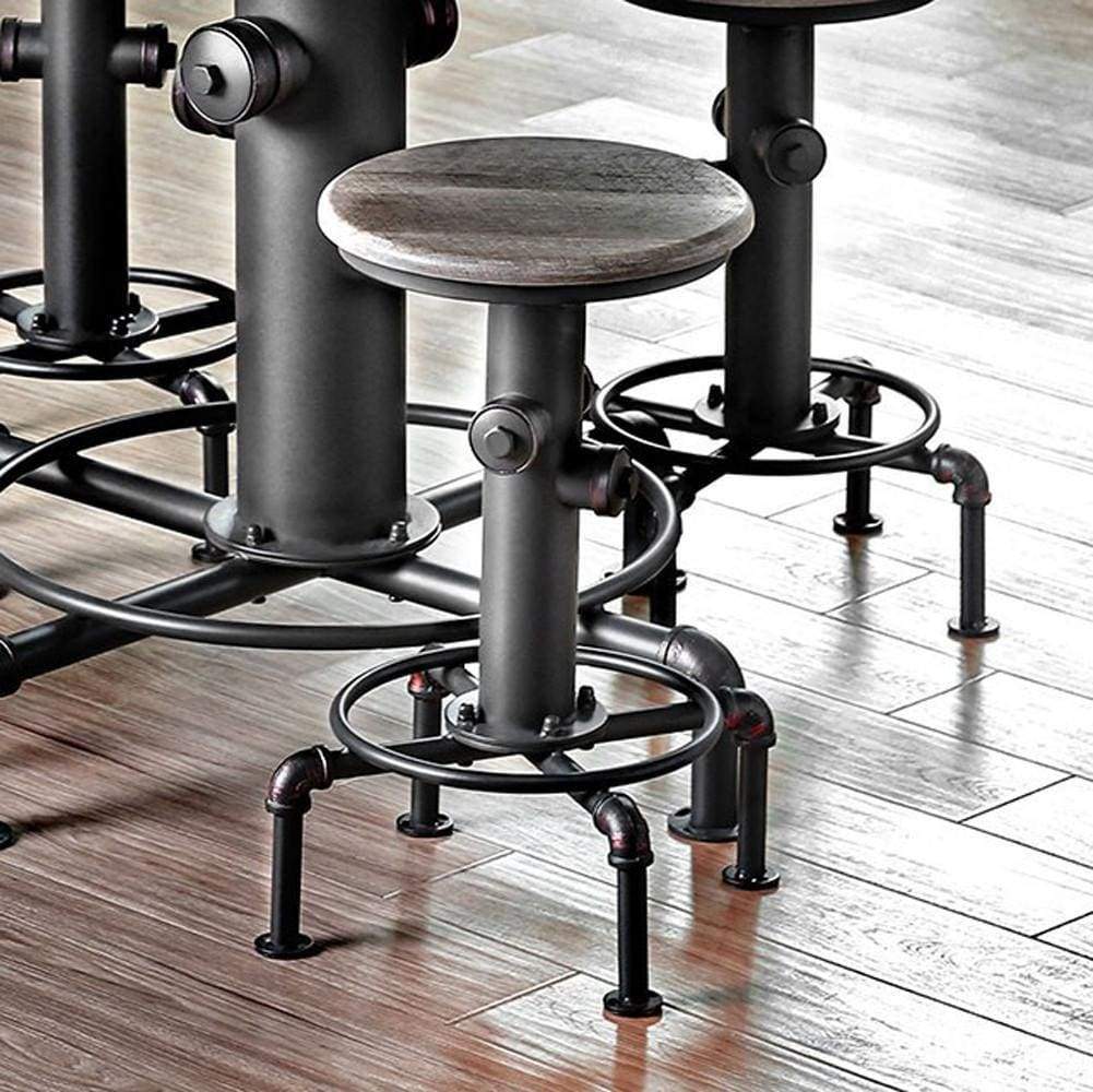 Foskey Industrial Counter Hydrant Chair Set Of 2, Antique Black By Casagear Home