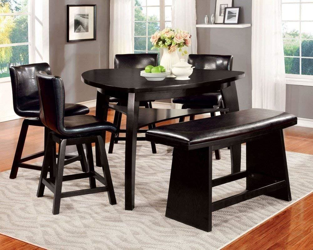 Counter Chair Set of 2 | Hurley Style | Black Finish