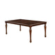 Dining Table | Rectangular Wood | Turned Legs | Brown Finish