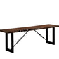 Rectangle Metal Frame Bench With Wooden Seat, Gray And Brown -CM3604BN By Casagear Home