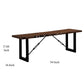 Rectangle Metal Frame Bench With Wooden Seat Gray And Brown -CM3604BN By Casagear Home FOA-CM3604BN