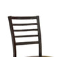 Leatherette Wooden Side Chair with Ladder Back Set of 2 Brown By Casagear Home FOA-CM3615SC-2PK-KD
