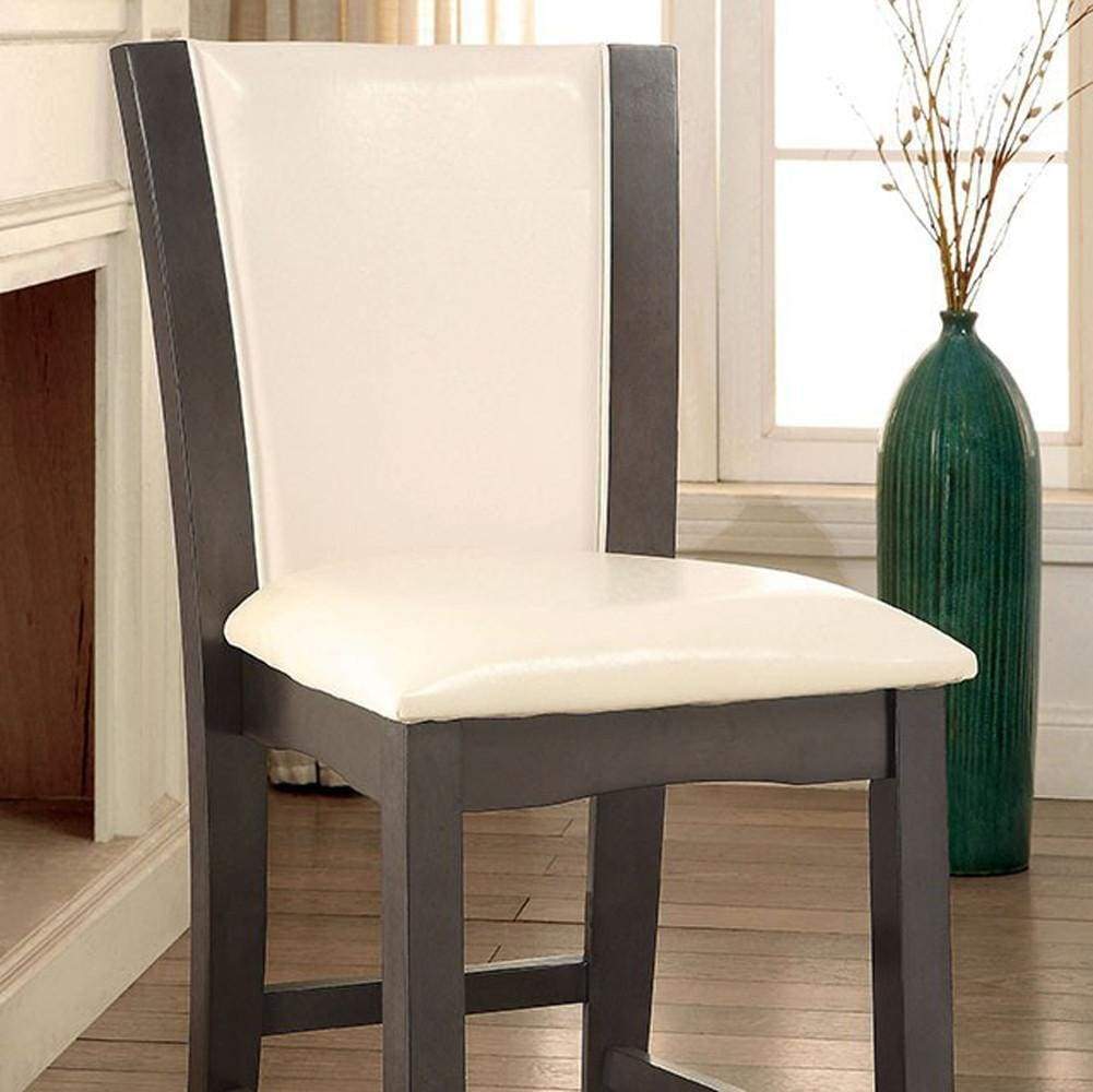 Manhattan I Contemporary Side Chair With White Pu, Set Of 2 By Casagear Home