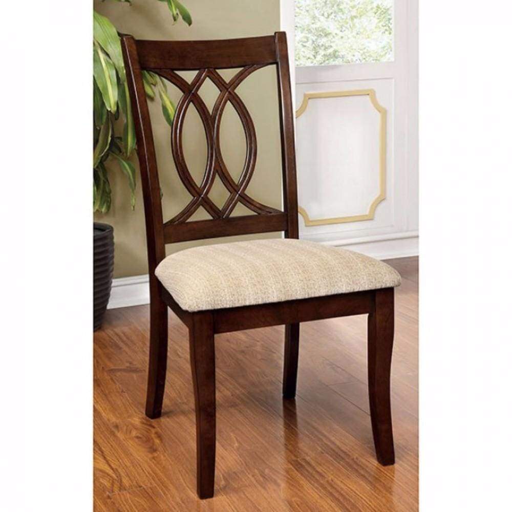 Carlisle Transitional Side Chair, Brown Cherry Finish, Set of 2 By Casagear Home