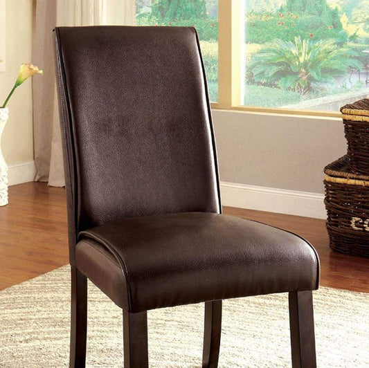 Gladstone I Contemporary Side Chair, Dark Walnut Finish, Set of 2 By Casagear Home