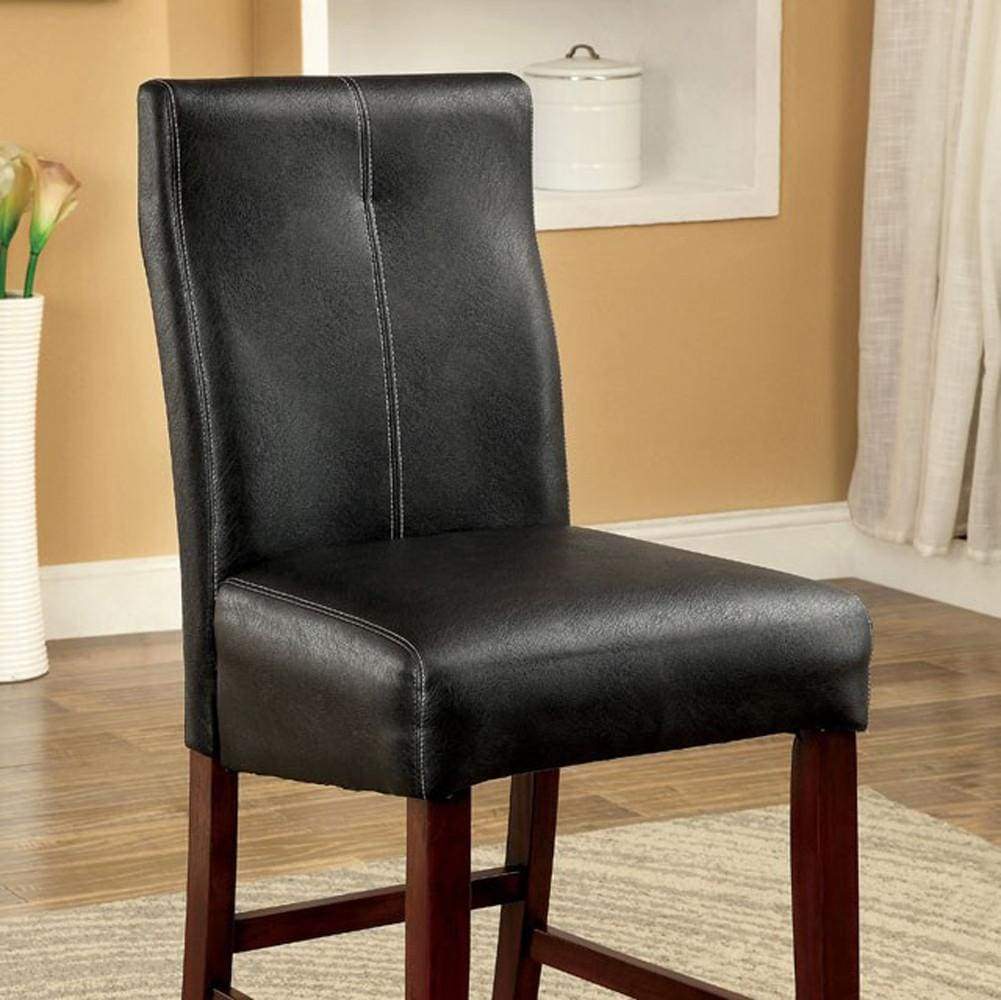 Bonneville II Contemporary Counter Height Chair, Black, Set of 2 By Casagear Home