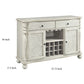 Transitional Style Wooden Server with Side Door Cabinets and 2 Drawers White By Casagear Home FOA-CM3872WH-SV