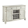 Transitional Style Wooden Server with Side Door Cabinets and 2 Drawers, White By Casagear Home