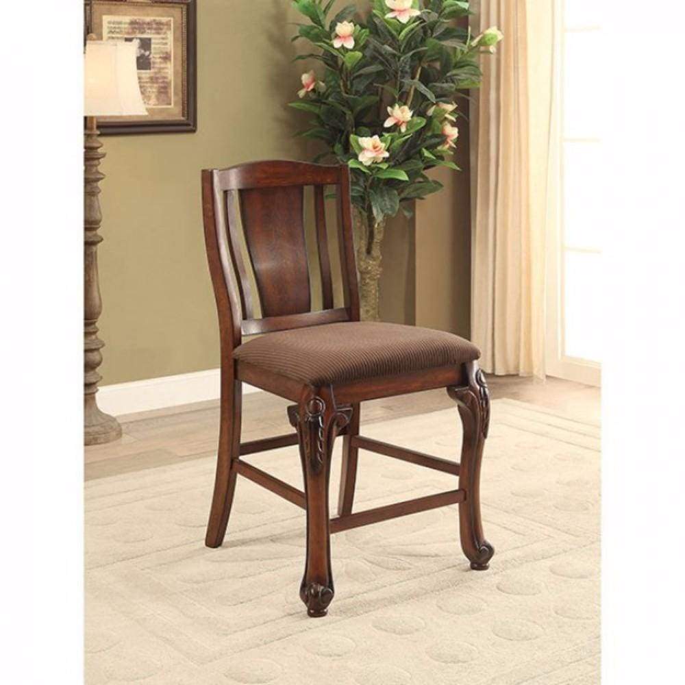 Johannesburg Traditional Counter Height Chair, Brown Cherry, Set of 2 By Casagear Home