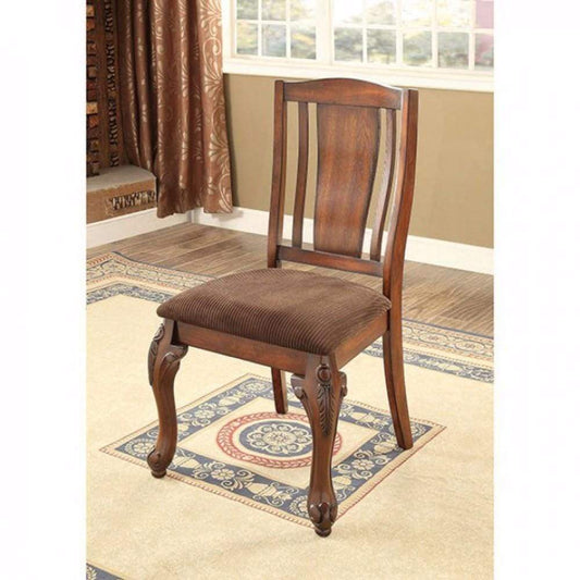 Johannesburg I Traditional Side Chair, Brown Cherry, Set of 2 By Casagear Home