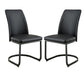 Leatherette Upholstered Side Chair with U-Shape Cantilever Base Pack Of 2,Black By Casagear Home FOA-CM3918SC-2PK