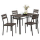 5 Piece Dining Set | Wood Table | Weathered Brown Finish
