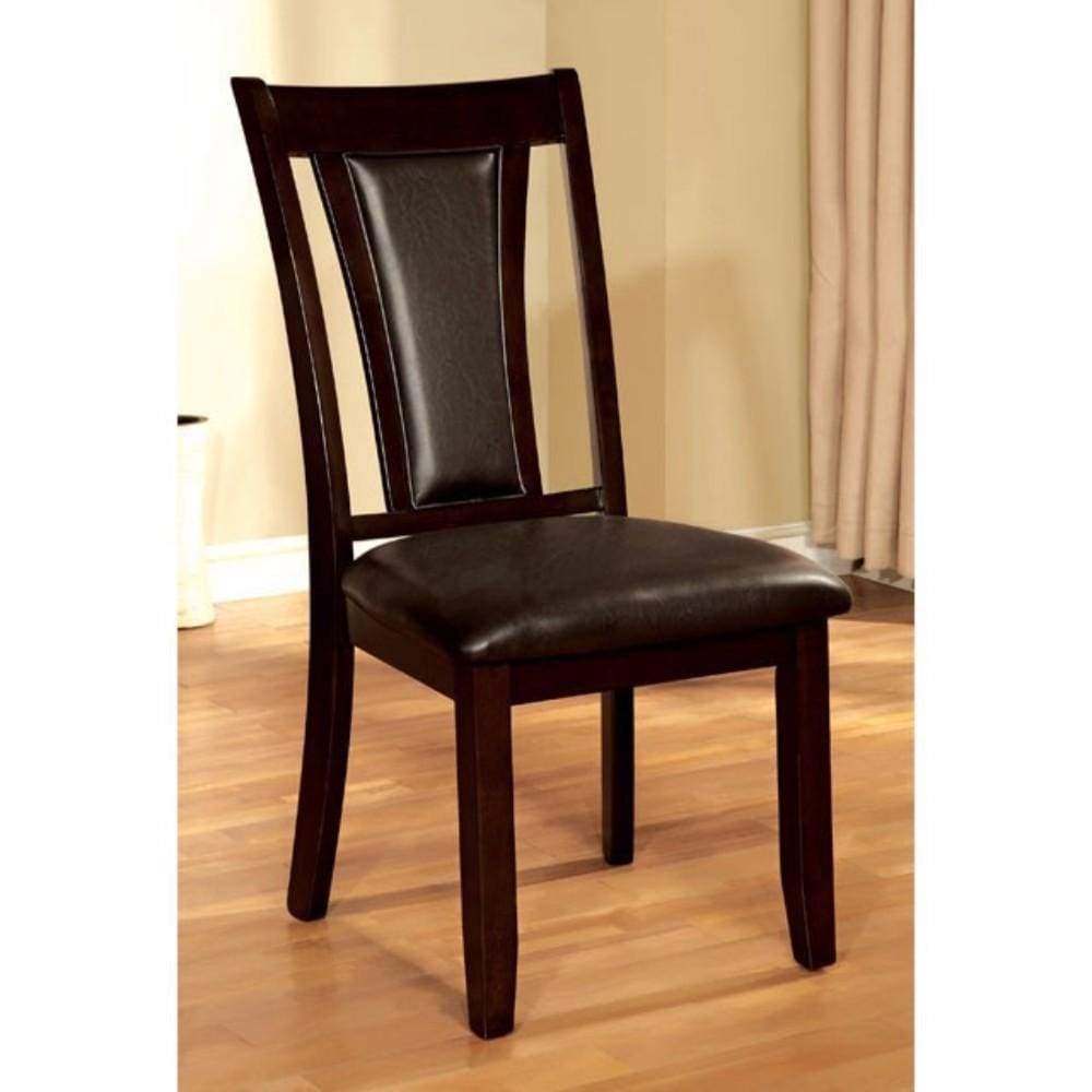 Brent Transitional Side Chair, Dark Cherry Finish, Set of 2 By Casagear Home