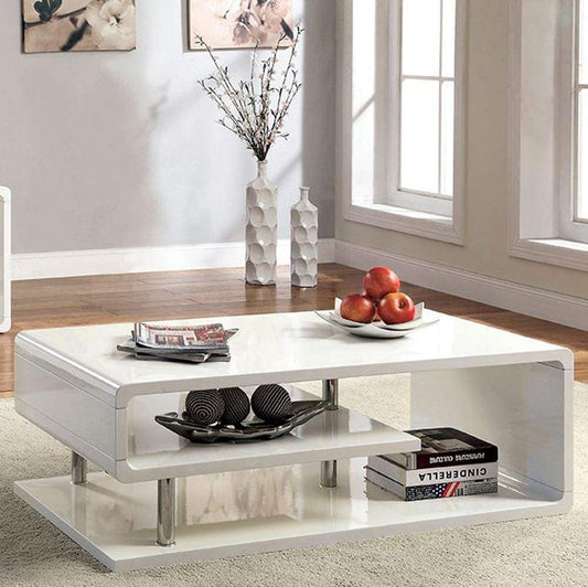 Ninove I Contemporary Style Coffee Table, White By Casagear Home
