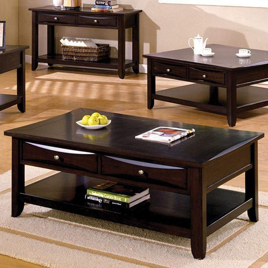 Baldwin Coffee Table Contemporary Style, Expresso Brown Finish By Casagear Home