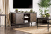 60" Wooden And Metal Frame TV Stand With 2 Open Shelves, Brown By Casagear Home