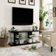 TV Console | 60" | Glass Top | Acrylic Posts | Black Finish
