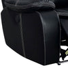 Leatherette Power Recliner With Cup Holders & Storage Black By Casagear Home FOA-CM6567-CH