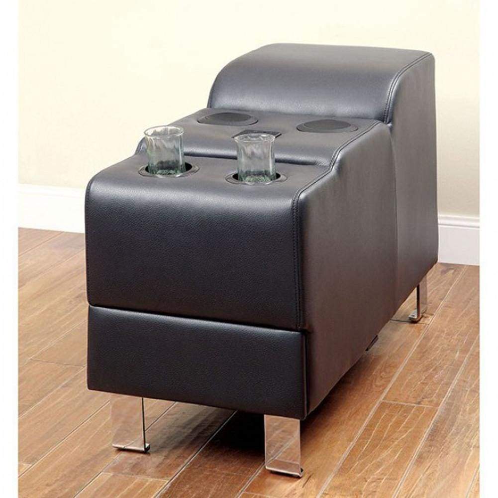 Kemina Black Bonded Leather Match Speaker Console By Casagear Home
