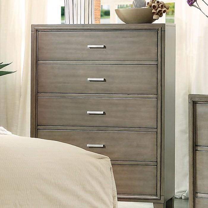 Contemporary Style Wooden Chest With Tapered Legs, Gray By Casagear Home