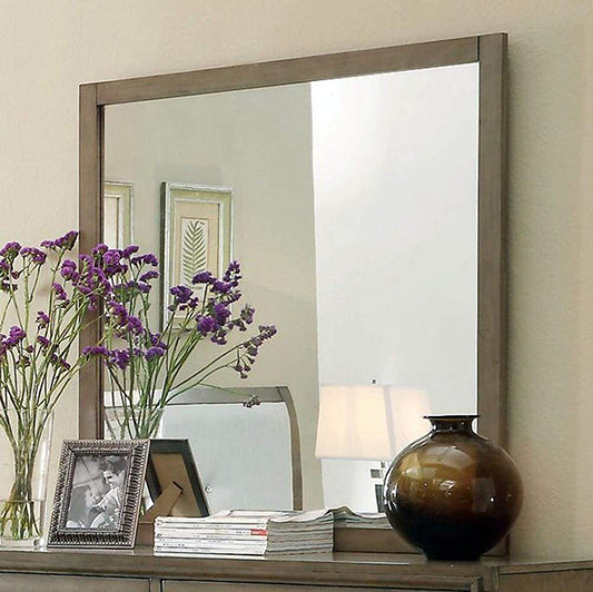 Enrico I Contemporary Style Gray Finish Mirror By Casagear Home
