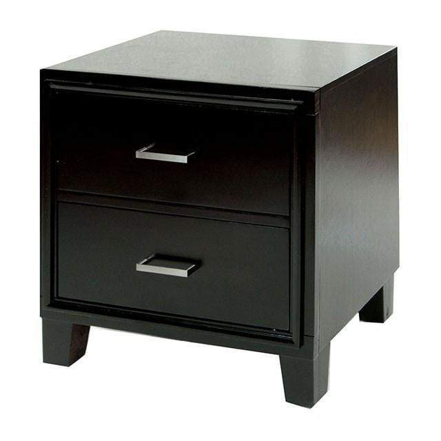 2 Drawer Contemporary Night Stand, Espresso Brown By Casagear Home