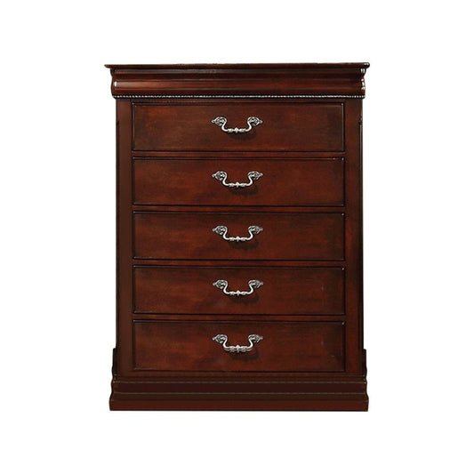 Tall Dresser Chest | Traditional Style | Wood Frame | Cherry Brown
