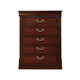 Tall Dresser Chest | Traditional Style | Wood Frame | Cherry Brown