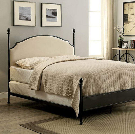 Transitional Full Size Bed with Ball Finials, Black By Casagear Home
