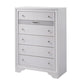 Contemporary Solid Wood Chest With Jewelry Drawer, White By Casagear Home