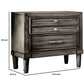 Finely Designed Wooden Night stand with drawers gray By Casagear Home FOA-CM7556N