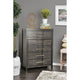 Tall Dresser Chest | 5 Drawer | Transitional Solid Wood | Gray Finish