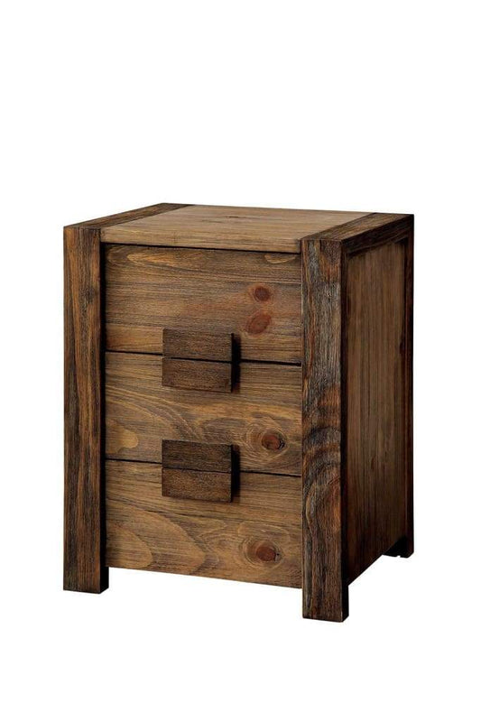 Janeiro Transitional Nightstand, Rustic Natural Tone By Casagear Home